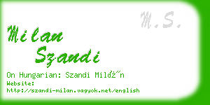 milan szandi business card